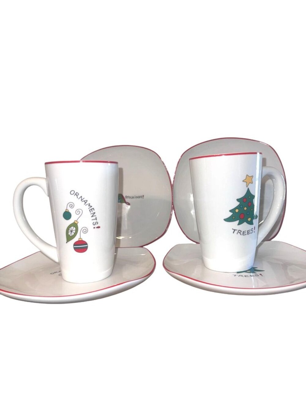 Gourmet By Fitz And Floyd Happy Holidays Mug & Plate Set Christmas-Themed Microw